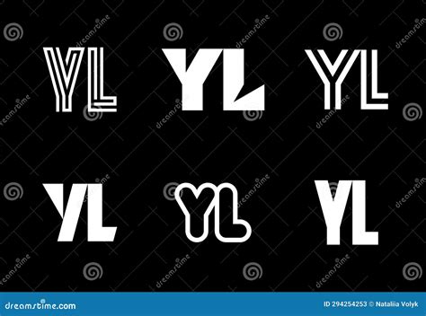 Set Of Letter Yl Logos Stock Vector Illustration Of Geometric