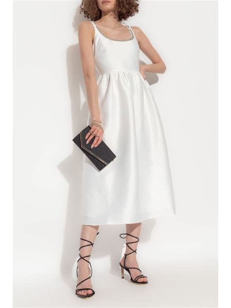 Self Portrait Crystal Embellished Taffeta Dress White Farfetch