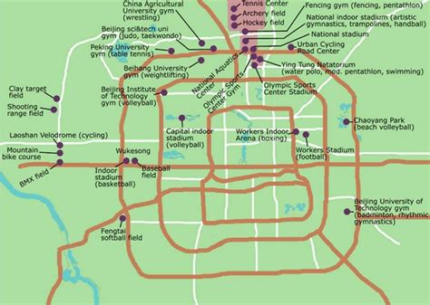 Beijing Olympic Venues Map Beijing China Mappery