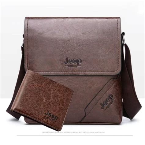 Jeep BULUO Man Messenger Sling Bag Men Shoulder Cross Body Bag Leather