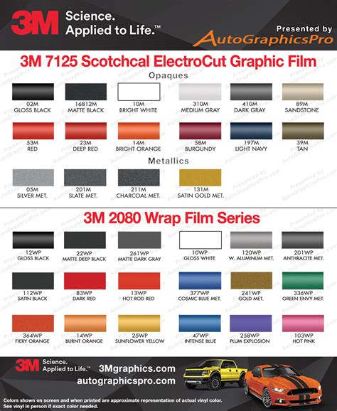 3m 3630 Vinyl Color Chart 3m Metallic Vinyl Color Chart