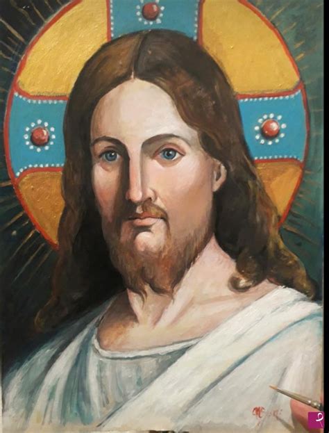 Collezione Privata Quadro Volto Di Cristo Risorto Natalino Scino