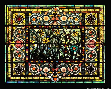 Victorian Flowers Stained Glass Window