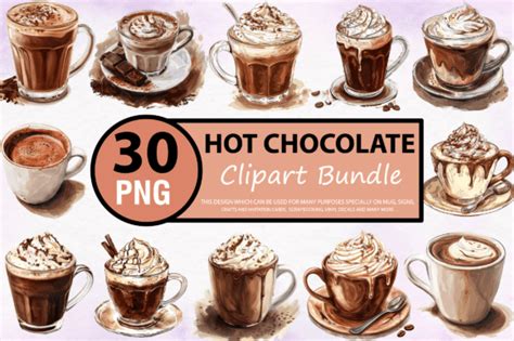 Watercolor Hot Chocolate Clipart Bundle Graphic By Regulrcrative Creative Fabrica