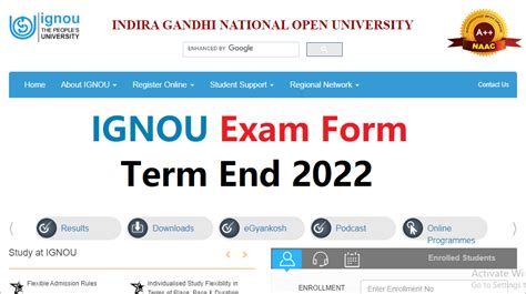 Ignou Exam Form December Term End Examination Forms Link Jkyouth