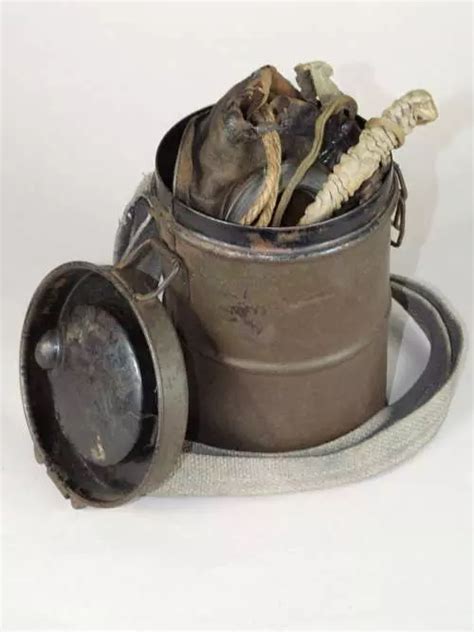 Ww German M Gas Mask And Tin Dated In General Other