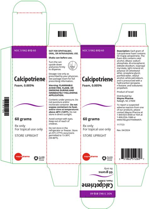 Calcipotriene Foam Package Insert Prescribing Information