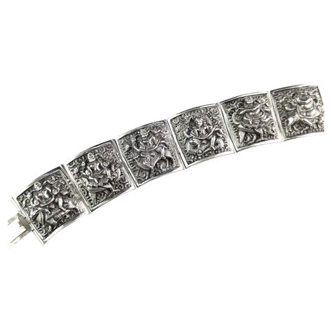 Antique Victorian Sterling Silver Lacy Bracelet For Sale At 1stdibs