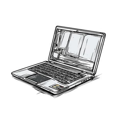 Premium Ai Image Laptop Vector Illustration For T Shirt Drawn In