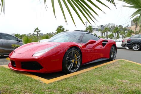 Red and Black Ferrari 488 GTB Coupe in Lima Editorial Photo - Image of ...