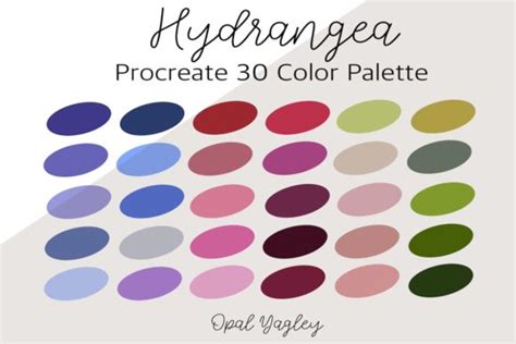 Hydrangea Procreate Color Palette Graphic By Opal Yagley Creative Fabrica