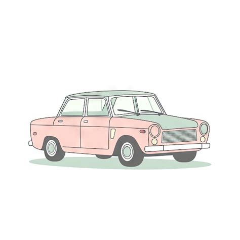 Premium Photo Minimalist Car Illustration On White Background