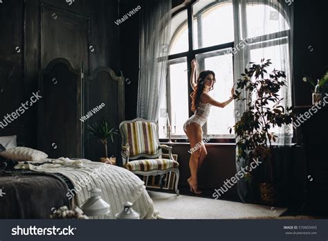 Beautiful Woman Lingerie Showing Long Legs Stock Photo Shutterstock