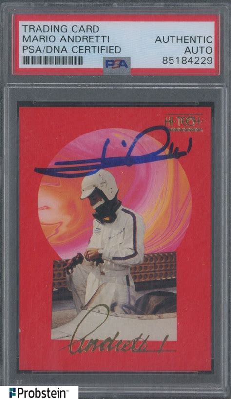 Mario Andretti Hi Tech Signed Auto Card Psa Dna Certified F