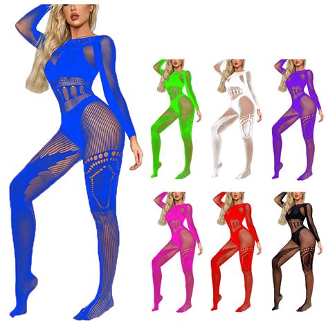 Women Fishnet Bodysuit Sexy Body Stocking Lingerie Babydoll Nightwear Sleepwear Ebay