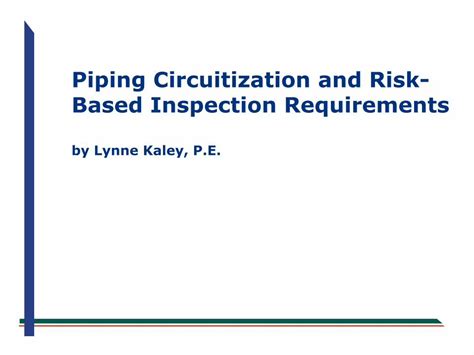 Pdf Piping Circuitization And Risk Based Inspection Pdf Fileusing