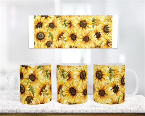 11oz Mug Designs Sunflower Sunflower Mug Floral Mug Etsy UK