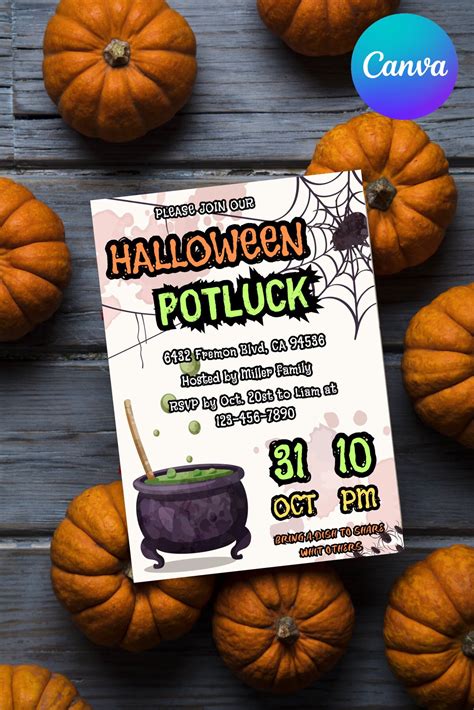 Halloween Potluck Invitation