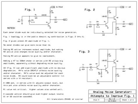 Analog Noise Generator 1 | Alan's Special Purpose Circuits