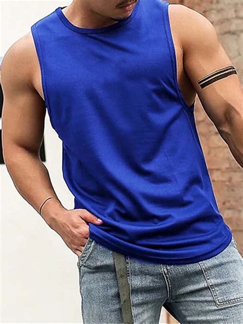 Herren Tank Top Weste Unterhemden Rmelloses Hemd Einfarbig