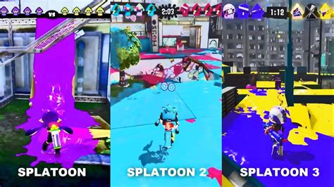 Splatoon Vs Splatoon 2 Vs Splatoon 3 Comparison Wii U Vs Switch Youtube