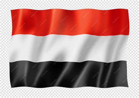 premium psd yemen flag isolated  white