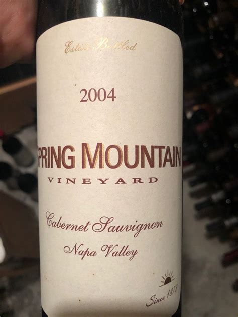 2004 Spring Mountain Vineyard Cabernet Sauvignon Usa California Napa