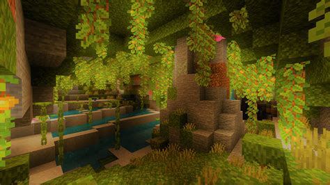 Giant lush caves biome : r/minecraftseeds