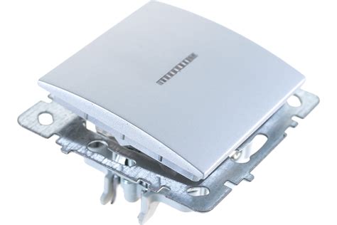 Выключатель Nilson Selene 1 клавишный с подсветкой серебро 23131002 ...