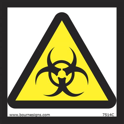 337514 SIGN WHITE VINYL SELF ADHESIVE 7514 150X150MM BIOLOGICL RISK