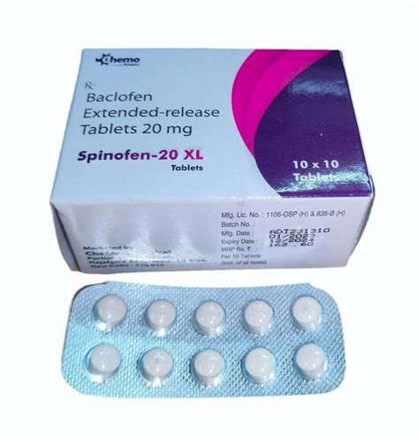 Baclofen Extended Release Tablets 20 Mg At Rs 1626box In Mumbai Id