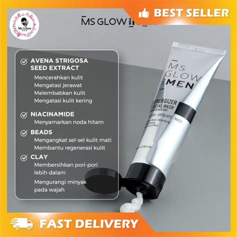 Jual Facial Wash Men Ms Glow Men Cuci Muka Men Sabun Muka Energizer