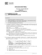 Examen FINAL Ing Ecónomica docx EVALUACION FINAL Presencial Blended