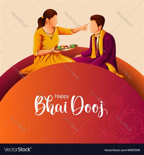 Indian Festival Happy Bhai Dooj Concept Rakhi Vector Image