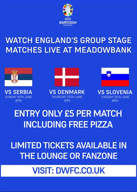 WATCH ENGLAND AT THE EUROS LIVE AT MEADOWBANK STADIUM Dorking Wanderers