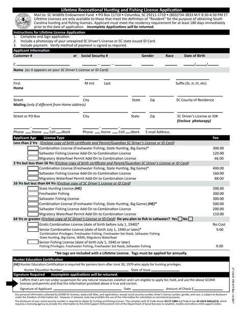 Fishing License Application PDF Form FormsPal