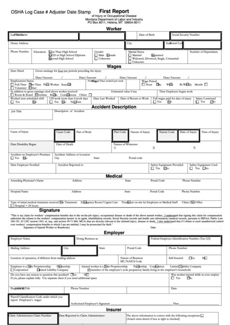 Osha Accident Report Forms Printable