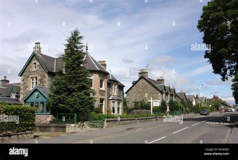 Aberfeldy Street Scene Scotland July 2009 Stock Photo Alamy