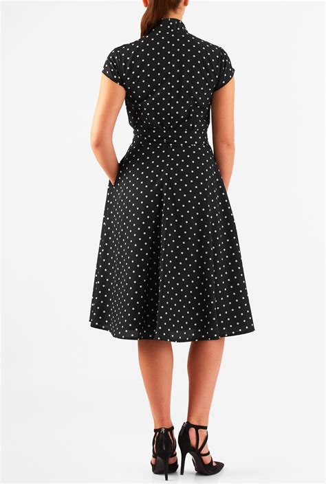 Shop Polka Dot Crepe Vintage Style Wrap Dress Eshakti