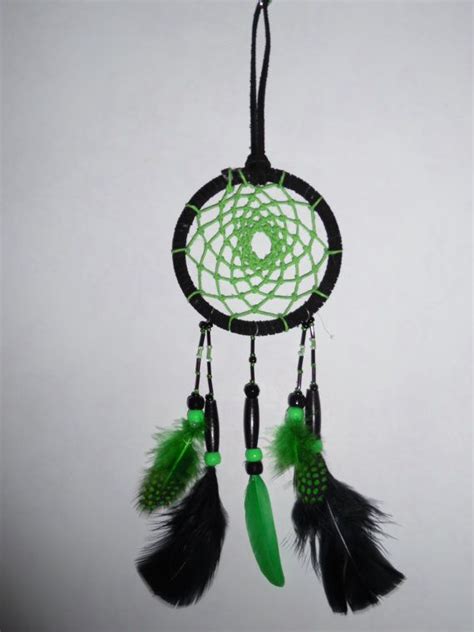 Black And Green Dream Catcher By Meganemilyx On Etsy Green Web Handmade