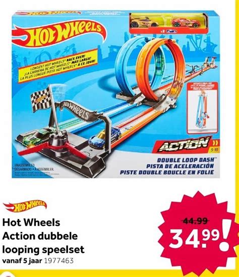 Hot Wheels Action Dubbele Looping Speelset Aanbieding Bij Intertoys