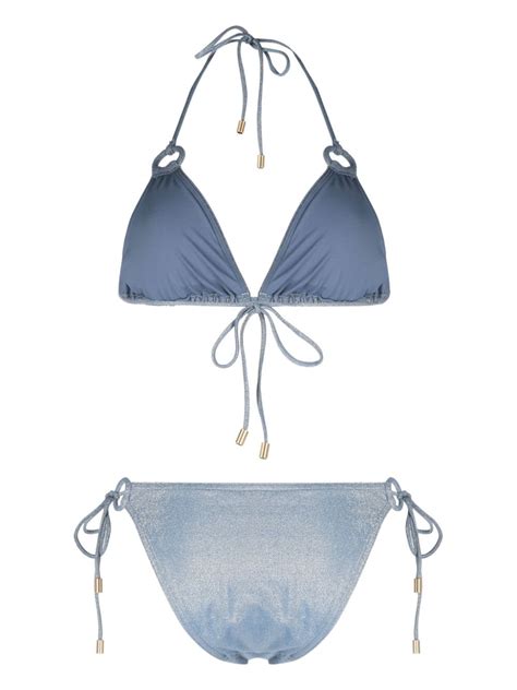 Zimmermann August Lurex Bikini In Blue ModeSens