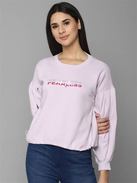 Buy Allen Solly Woman Women Purple Printed Sweatshirt Sweatshirts For
