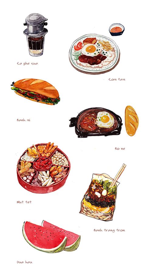 Vietnamese Food Illustration