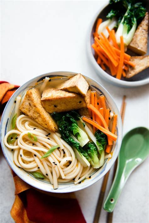 Ginger Miso Udon Noodles With Five Spice Tofu Vegan Recipe High