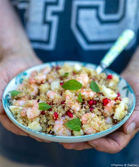 Salade De Quinoa Aux Crevettes Pomme Et Menthe