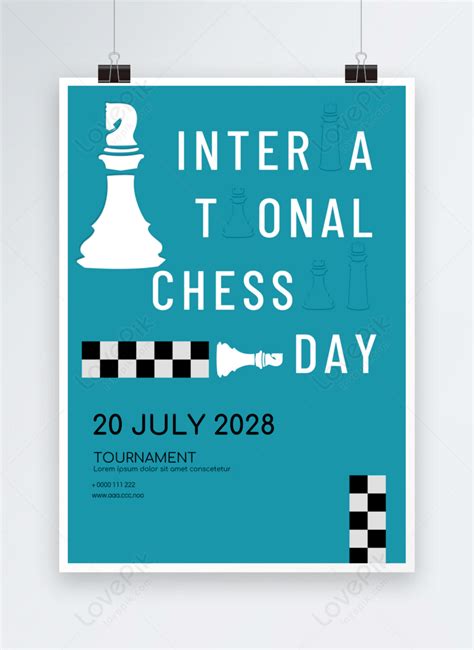 Modern minimalist international chess day propaganda poster template ...