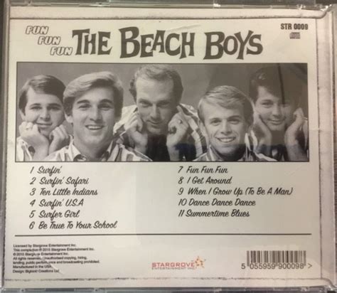 Fun Fun Fun The Beach Boys Cd 2015 New Stargrove Entertainment 11