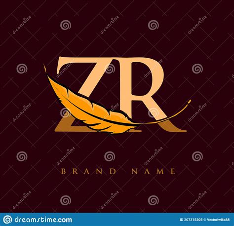 Logotipo Inicial Da Letra Zr O Nome Da Empresa De Penas Design