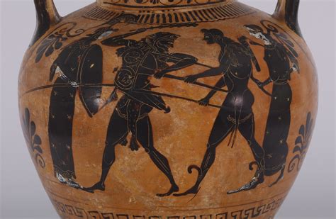 Neck Amphora with Herakles and Apollo Fighting Over the Delphic Tripod ...